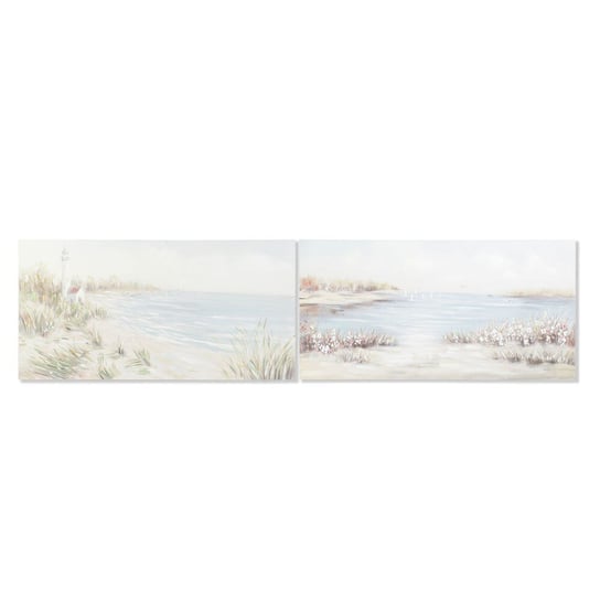 Emaga Obraz DKD Home Decor Plaża Śródziemnomorski (140 x 3,7 x 70 cm) (2 Sztuk) DKD Home Decor