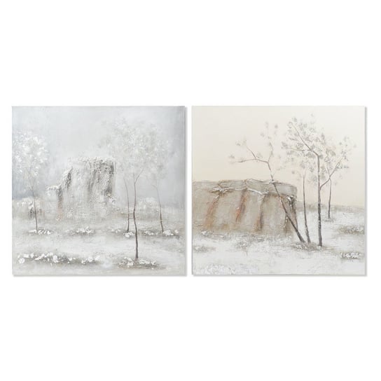 Emaga Obraz DKD Home Decor Płótno Drzewa (100 x 3,8 x 100 cm) (2 Sztuk) DKD Home Decor
