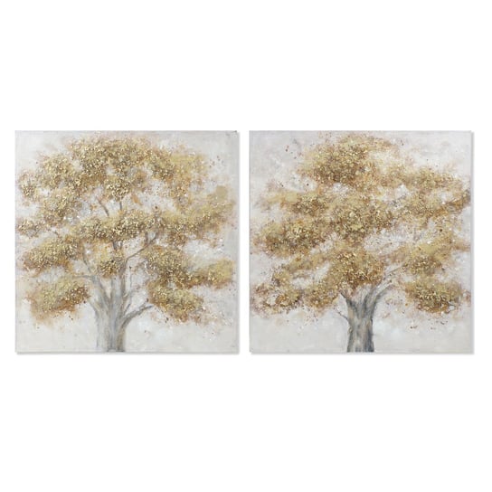 Emaga Obraz DKD Home Decor S3017874 Płótno Drzewo (100 x 3,8 x 100 cm) (2 Sztuk) DKD Home Decor