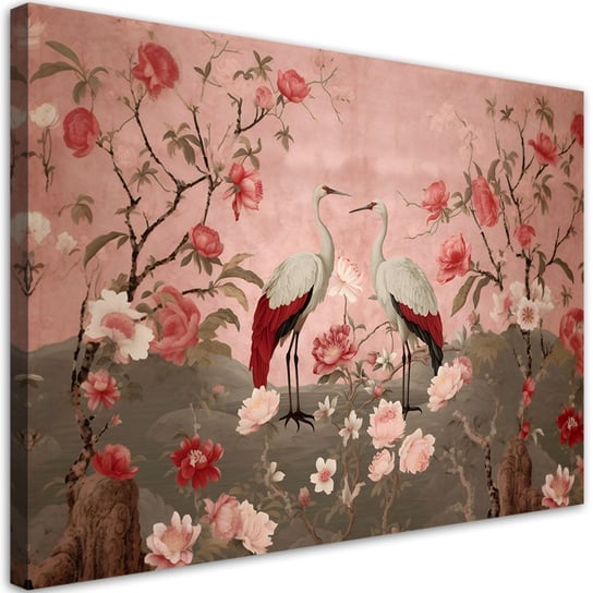 Emaga Obraz na płótnie, Kwiaty i ptaki Chinoiserie - 100x70 Inna marka
