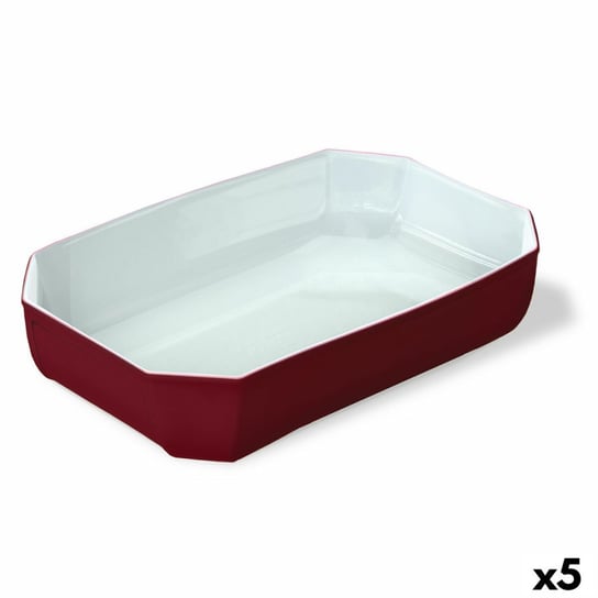 Emaga Półmisek Kuchenny Pyrex Color's Prostokątny Czerwony Szkło 33 x 22 cm (5 Sztuk) Inna marka