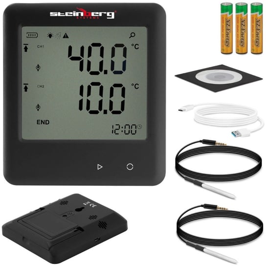Emaga Rejestrator temperatury termometr zakres -200 do 250C Mikro USB LCD IP54 Steinberg Systems