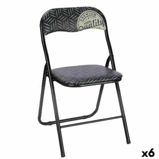 Emaga Składanego Krzesła Quality Czarny Szary PVC Metal 43 x 46 x 78 cm (6 Sztuk) Inna marka