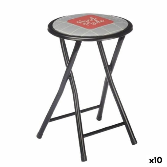 Emaga Składany stołek Hand Made Brązowy Czarny Szary PVC Metal 30 x 30 x 45 cm (10 Sztuk) Inna marka