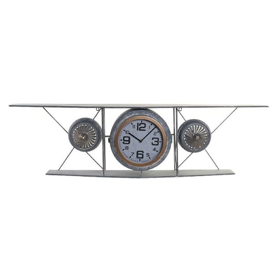 Emaga Zegar Ścienny DKD Home Decor Szkło Żelazo Samolot Drewno MDF Ciemny szary (120 x 21 x 33.5 cm) DKD Home Decor