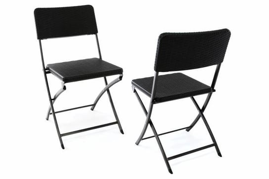 Emaga Zestaw 2 składanych krzeseł poliratanowych 80 x 40 cm Inna marka