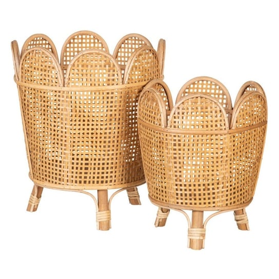 Emaga Zestaw doniczek 34 x 34 x 43,5 cm Naturalny Rattan (2 Sztuk) Inna marka