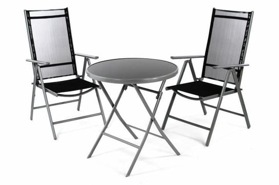 Emaga Zestaw mebli ogrodowych - krzesła i stół czarny Inna marka