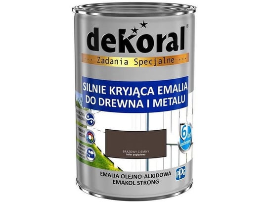 Emalia Dekoral Emakol Strong Brąz Ciemny Mat 0,9L Emakol Strong Braz ciemny mat 0,9L dekoral