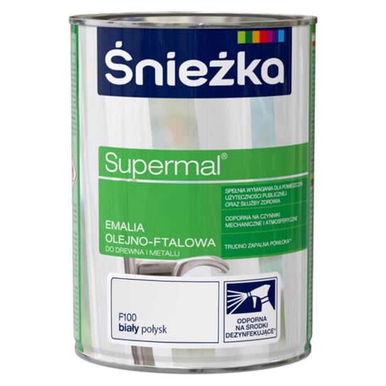 Emalia Olejno-Ftalowa Supermal Biały 2,5L Połysk Śnieżka Śnieżka