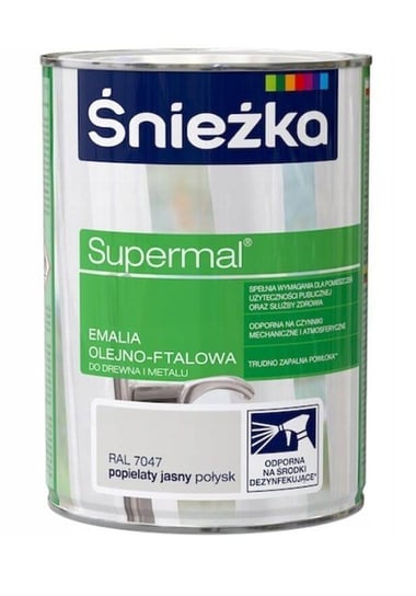 Emalia Olejno-Ftalowa Supermal Popielaty Średni 0.8L Śnieżka Śnieżka