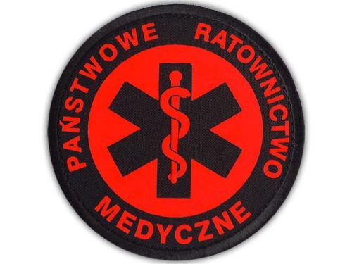 Emblemat Fluo Państwowe Ratownictwo Medyczne Na Rzepie 8,5 Cm Polska Firma