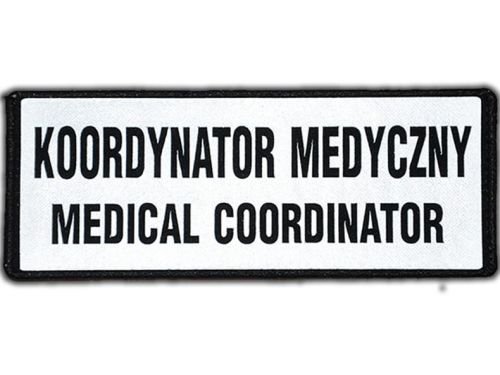 Emblemat Koordynator Medyczny Medical Coordinator Odblaskowy Na Rzepie 13 X 5 Cm Nowy Polska Firma