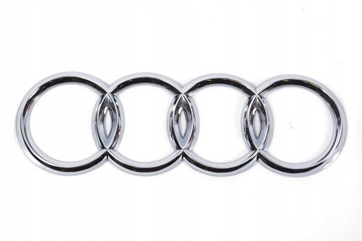 EMBLEMAT na TYŁ AUDI SREBRNY POŁYSK logo 216x71 mm Audi