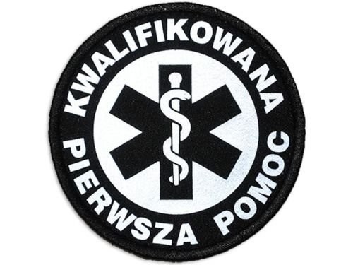Emblemat Odblaskowy Kwalifikowana Pierwsza Pomoc Na Rzepie 8,5 Cm Polska Firma