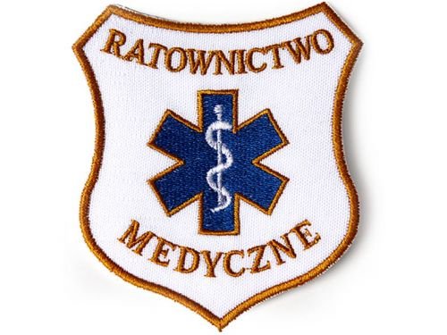 Emblemat Ratownictwo Medyczne Tarcza Stare Złoto Polska Firma