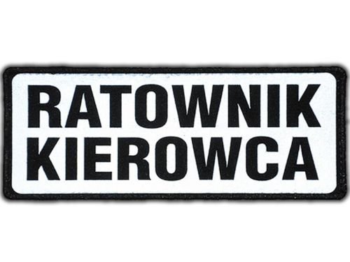Emblemat Ratownik Kierowca Odblaskowy Na Rzepie 13 X 5 Cm Nowy Polska Firma