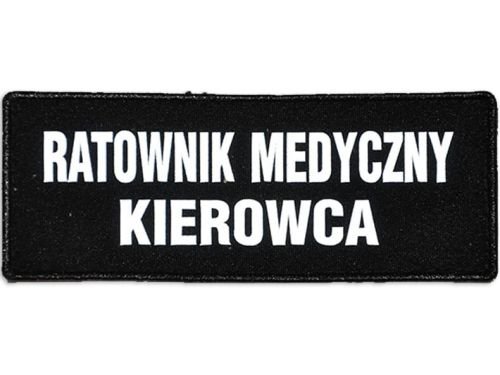 Emblemat Ratownik Medyczny Kierowca Odblaskowy Na Rzepie 13 X 5 Cm Polska Firma