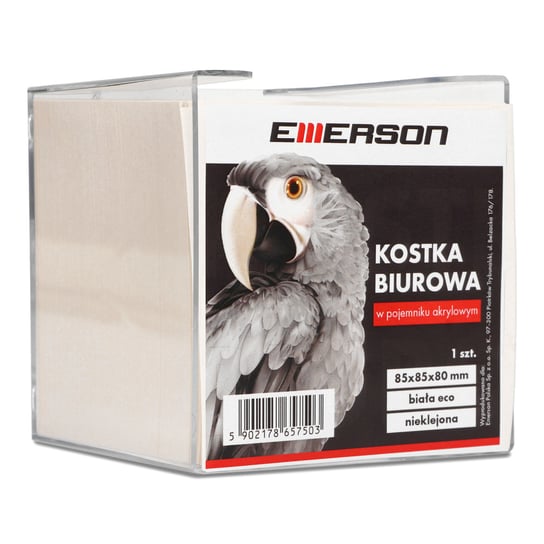 Emerson Kostka biała eco w pojemniku akrylowym 85x85x80 EMERSON