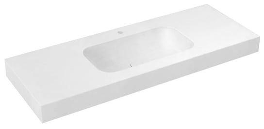 EMICO umywalka podwójna, 130x50 cm, wersja L, Rockstone biały mat Inna marka