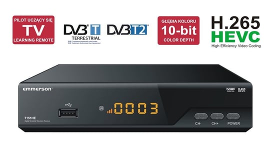 EMMERSON Dekoder Tuner DVB-T2 H.265 HEVC Emmerson