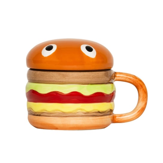 Empik Gifts Kubek porcelanowy z pokrywką Hamburger 650 ml Empik Gifts