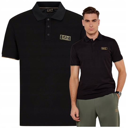 Emporio Armani EA7 Czarne Polo Męska Koszulka T-Shirt Premium Polówka Emporio Armani EA7 Czarne Polo Męska Koszulka T-Shirt Premium Polówka r.XXL Emporio Armani