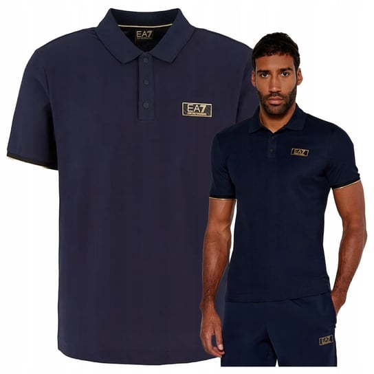 Emporio Armani EA7 Granat Polo Męska Koszulka T-Shirt Premium Polówka Emporio Armani EA7 Granat Polo Męska Koszulka T-Shirt Premium Polówka r.XL Emporio Armani