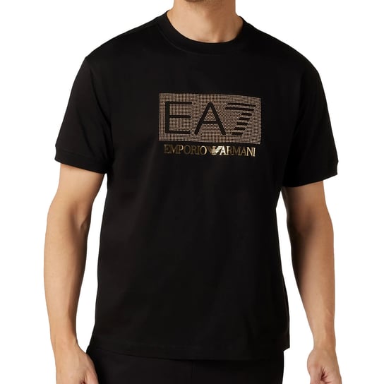 Emporio Armani EA7 t-shirt koszulka męska czarna złoty nadruk 3RUT05-PJFBZ-1200 L Emporio Armani
