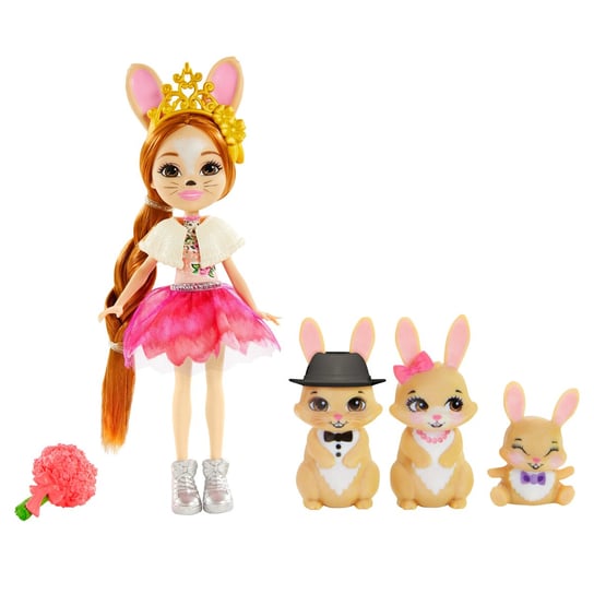 Enchantimals, laleczki Rodzina Wielopak Króliczki Brystal Bunny Lalka + figurki Enchantimals