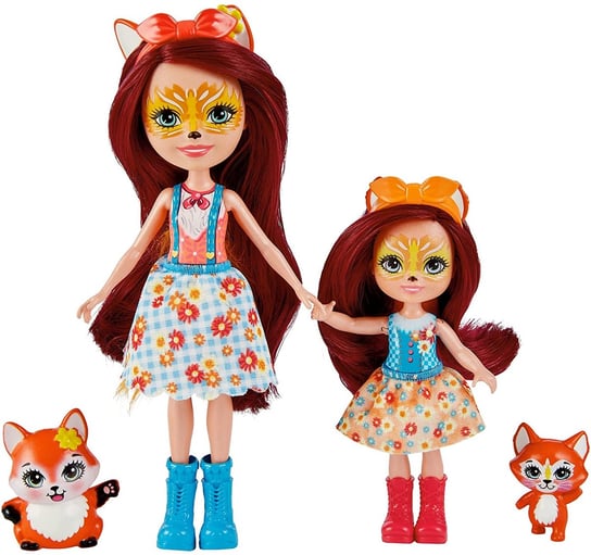 Enchantimals, lalki Felicity Fox  & Flick, Feana Fox & Mixte, HCF79 HCF81 Enchantimals