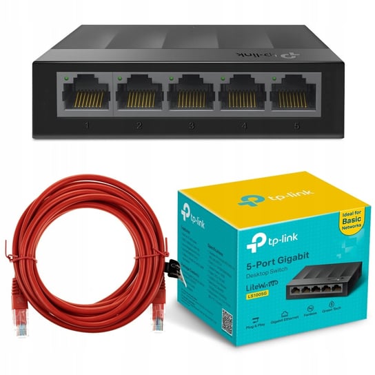 ENERGOOSZCZĘDNY SWITCH TP-LINK LS1005G ROZDZIELACZ LAN 5 port 5x1GBit 1GB ZDTRADING