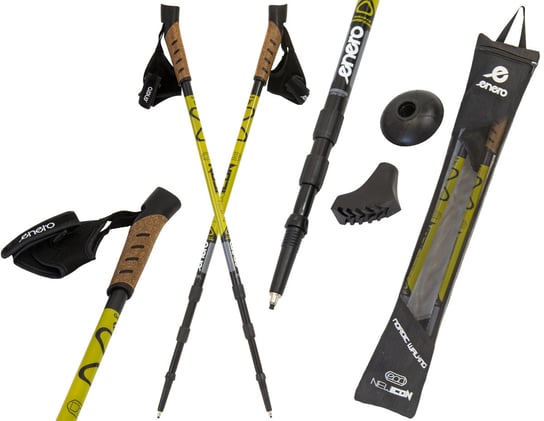 Enero, Kije Nordic Walking regulowane, Newicon, żółty, 67-135 cm Enero