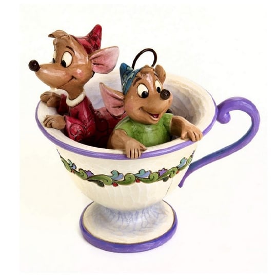 Enesco Jim Shore Disney „Kopciuszek” Jaq I Gus Kamienna Żywica Do Filiżanki Enesco