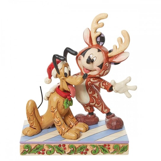 Enesco Jim Shore Disney Traditions Renifer Mickey Z Figurką Plutona Świętego Mikołaja 6,25" Enesco