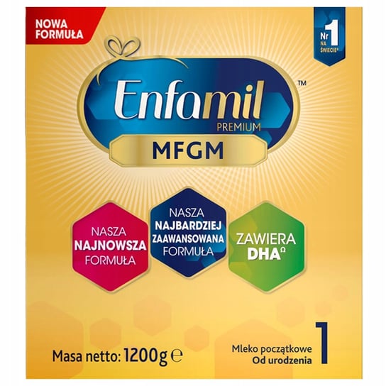 Enfamil 1 MFGM, Mleko początkowe od urodzenia, 1200 g Enfamil