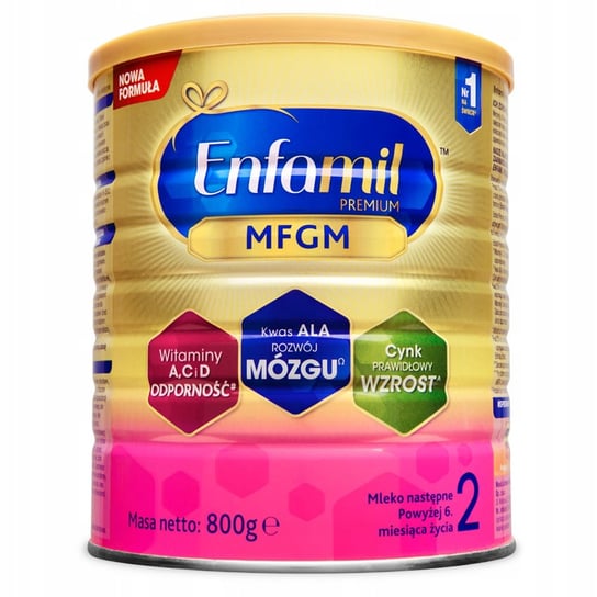 Enfamil 2 MFGM, Mleko modyfikowane w proszku dla niemowląt od 6 miesiąca, 800 g Enfamil