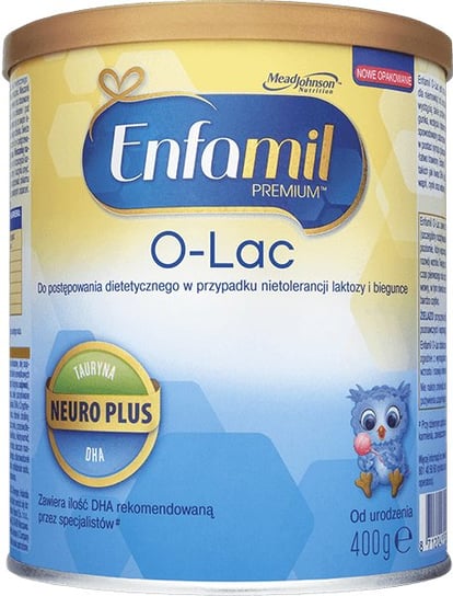 Enfamil Premium, O-Lac, Preparat do początkowego żywienia niemowląt bez laktozy, 400 g Enfamil