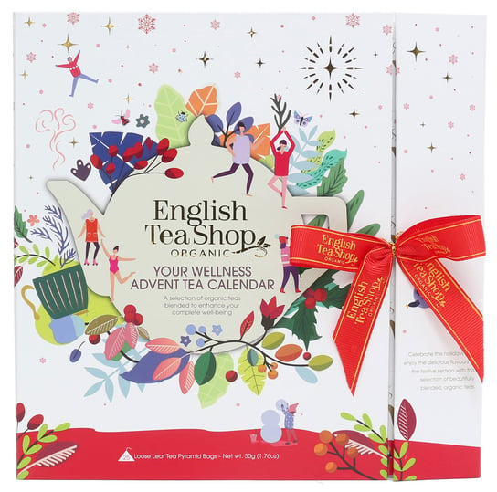 English Tea Shop Kalendarz adwentowy ze wstążką White Book 25 piramidek English Tea Shop