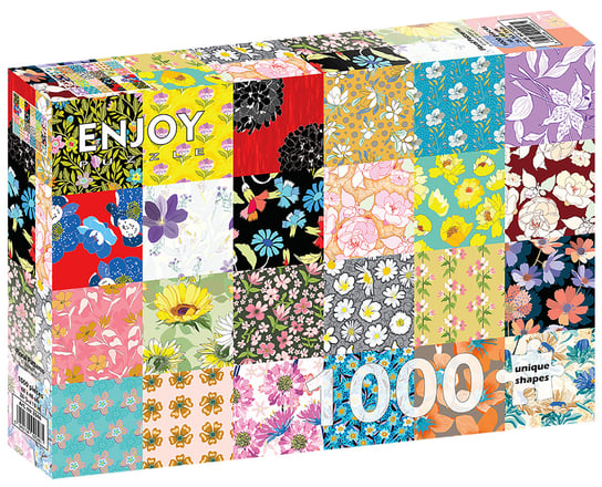 Enjoy, Puzzle - Kwiecisty patchwork, 1000 el. Enjoy