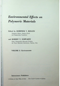 Environmental effects on polymeric materials Opracowanie zbiorowe