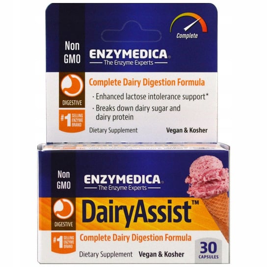 Enzymedica Dairyassist Suplementy diety, 30 kaps. Enzymedica
