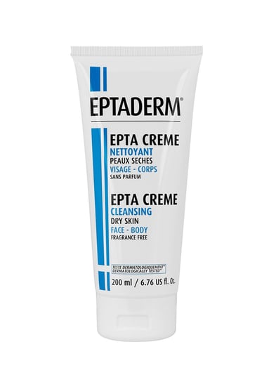 EPTA CREME Cleansing, preparat do codziennego oczyszczania skóry suchej i odwodnionej twarzy i ciała, 200 ml Eptaderm