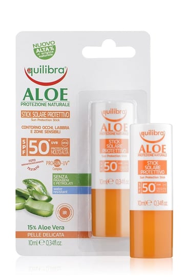 Equilibra, Aloe, aloesowy sztyft przeciwsłoneczny, SPF 50, 10 ml Equalibra