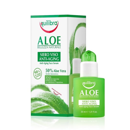 Equilibra, Aloe, serum przeciwstarzeniowe do twarzy 50% aloesu, 30 ml Equalibra