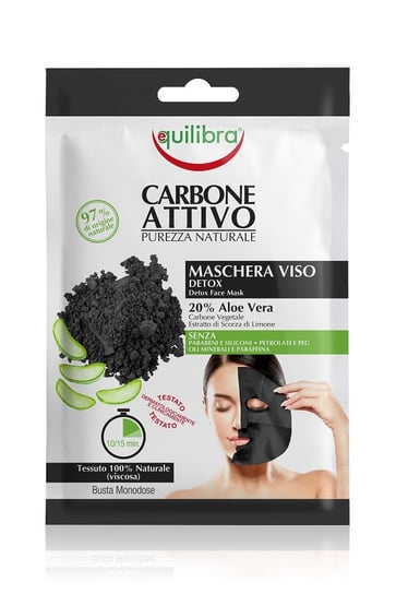 Equilibra, Carbone Attivo, maska do twarzy oczyszczająca z aktywnym węglem Detox, 1 szt. Equilibra