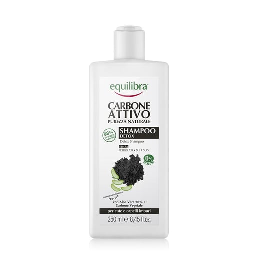 Equilibra, Carbone Attivo, szampon do włosów oczyszczający z aktywnym węglem Detox, 250 ml Equalibra