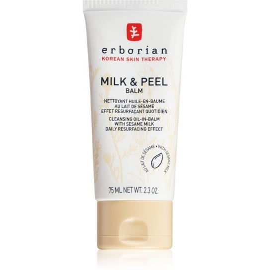 Erborian Milk & Peel mleczko oczyszczające do demakijażu dla efektu rozjaśnienia i wygładzenia skóry 75 ml Erborian