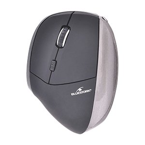Ergonomiczna mysz bezprzewodowa Bluestork ML-WL-ERGO-BK, miękka w dotyku, podpórka na palce, akumulator Micro USB, kompatybilna z komputerami PC i Mac, szara lub czarna (losowo) BlueStork