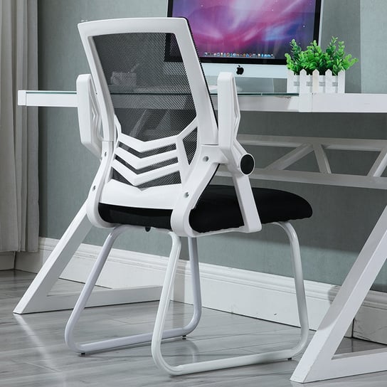 Ergonomiczne krzesło biurowe, konferencyjne z siatki- białe Hedo